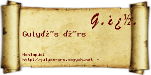 Gulyás Örs névjegykártya