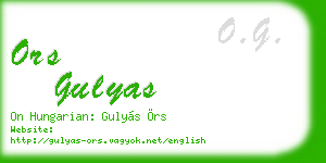 ors gulyas business card