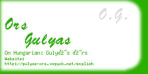 ors gulyas business card